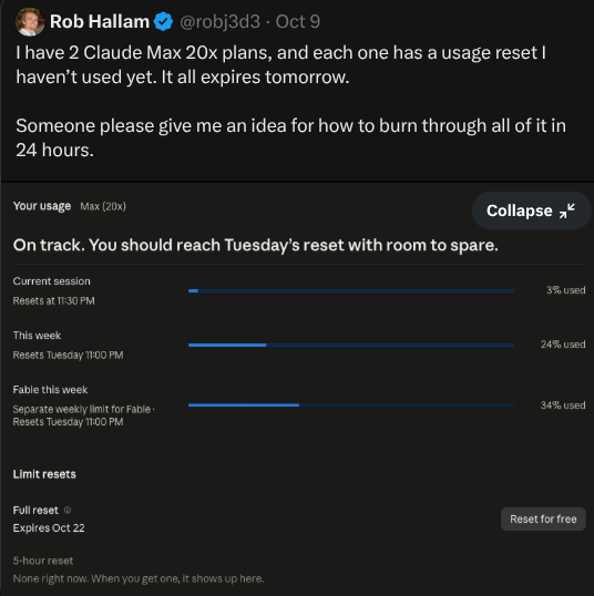 Claude Max 20x plans usage reset expiring problem